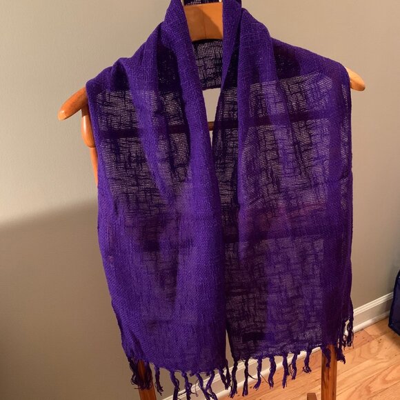 PURPLE KNIT SCARF - Picture 2 of 4